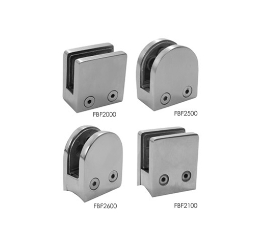 Clamp brackets for frameless glass balustrades