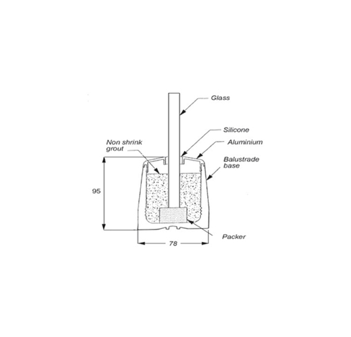 Bigfoot structural channel for frameless glass panels