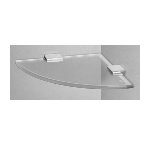Corner glass shelf with a bracing bracket