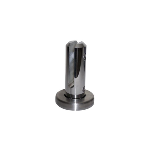 Deck-mounted spigot for frameless glass fencing